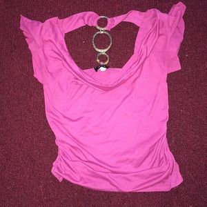 Magenta top with chains in back